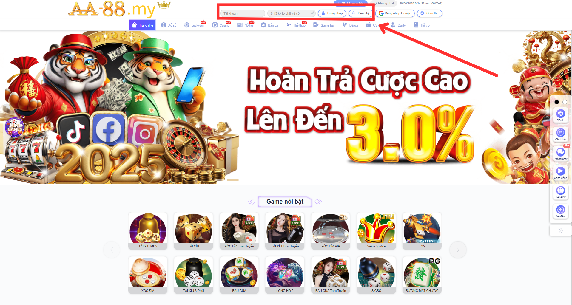 hướng dẫn đăng nhập aa88 mới nhất