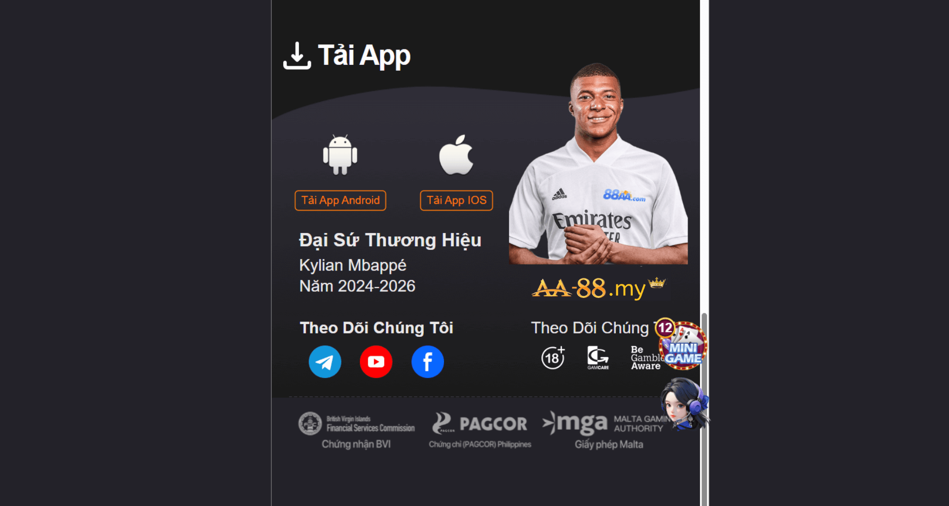 ứng dụng AA88 trên điện thoại