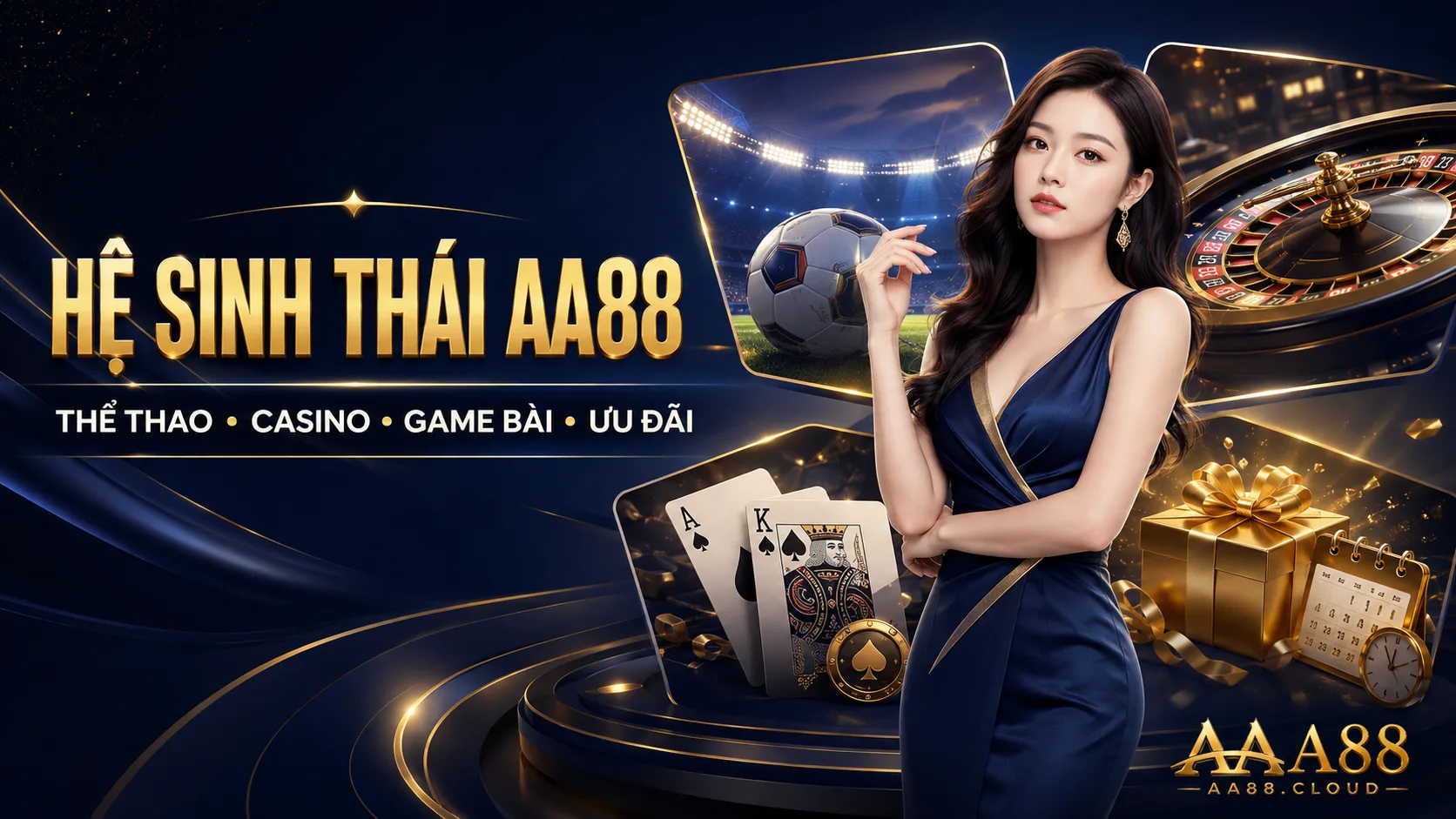 Hệ sinh thái AA88 gồm thể thao, casino, game bài và các chương trình ưu đãi theo từng thời điểm