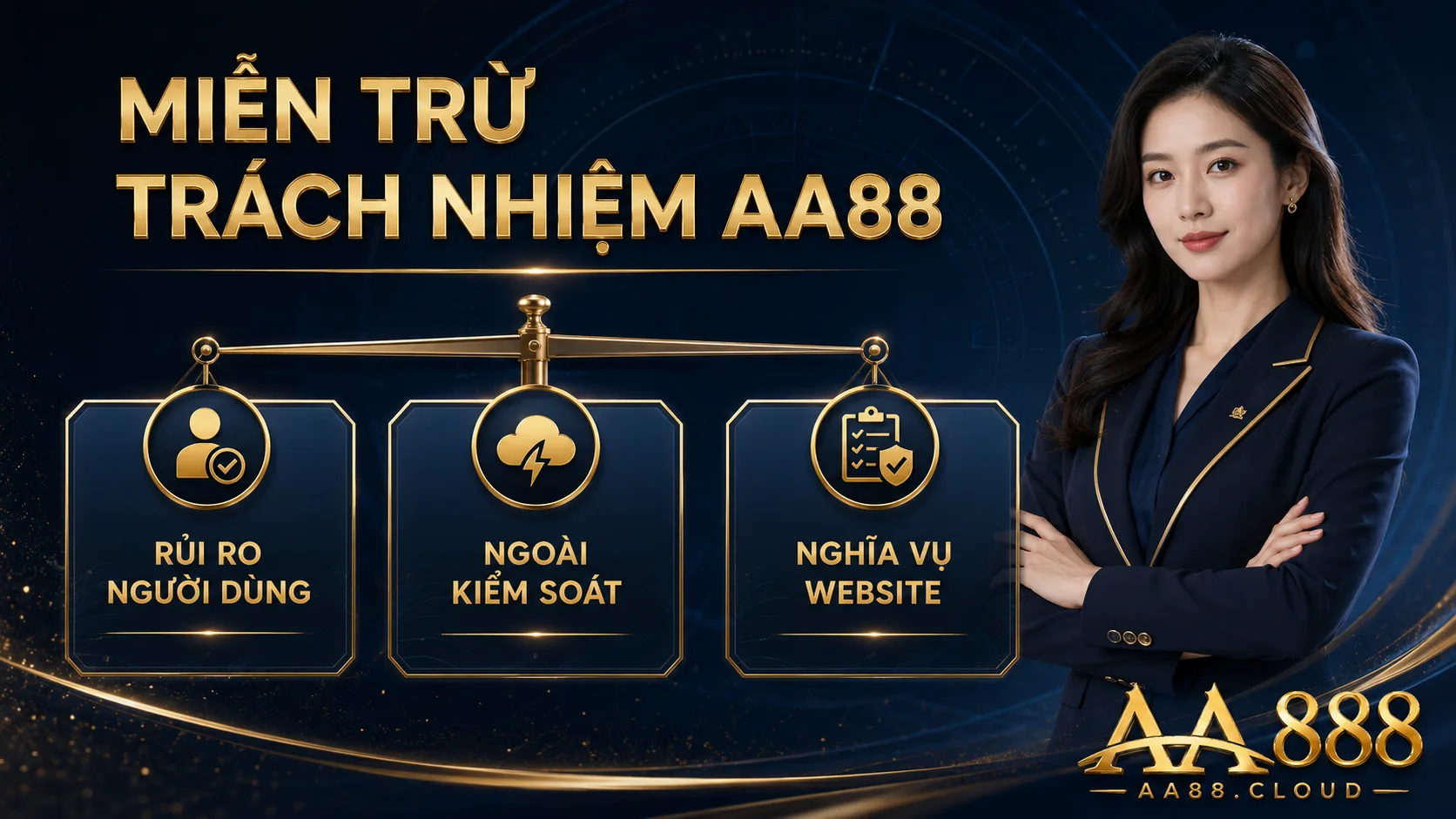 Miễn trừ trách nhiệm AA88 xác định ranh giới giữa rủi ro người dùng tự chịu, sự kiện ngoài kiểm soát và nghĩa vụ của website